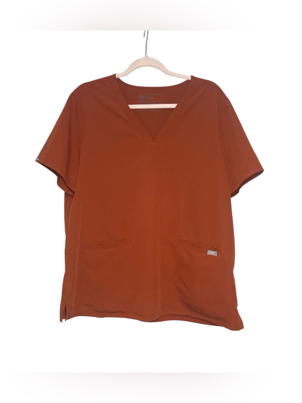 Figs 2 Piece Scrubs Set Casma V-neck Top & Yola Slim Pant Burnt Orange Size XL P - Picture 2 of 6
